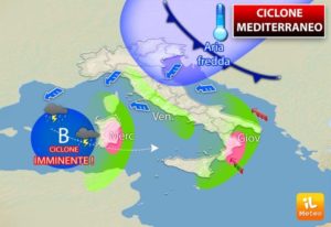 Allerta Meteo per la Calabria Jonica per l’arrivo di un ciclone mediterraneo