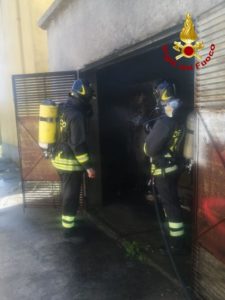 Cabina elettrica in fiamme a Chiaravalle