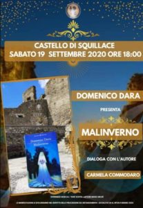 Sabato 19 settembre a Squillace la presentazione del libro “Malinverno” di Domenico Dara