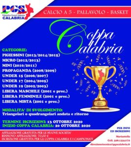 Polisportive Giovanili Salesiane, aperte le iscrizioni alla Coppa Calabria