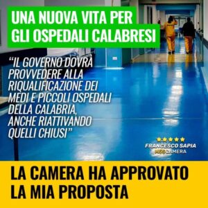 “Il governo dovrà provvedere alla riqualificazione degli ospedali della Calabria anche riattivando quelli chiusi”