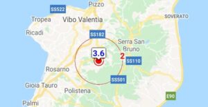 Scossa di terremoto nella Calabria centrale