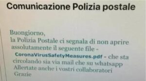 Avviso della Polizia Postale: non aprite questo file, è un virus informatico