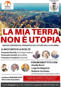Regionali, il 16 agosto a Montepaone confronto pubblico con i tre candidati alla presidenza: Bruni, De Magistris e Occhiuto