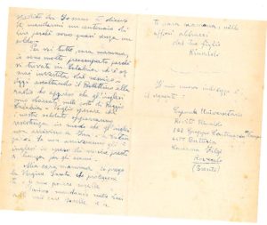 Ricevuta dopo 78 anni una lettera scritta dal fronte di guerra nel 1943 dal prof. Rinaldo Rovito di Isca sullo Ionio