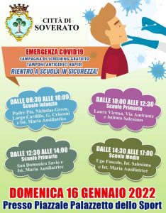 Aperture scuole in sicurezza, screening anti-covid per studenti a Soverato