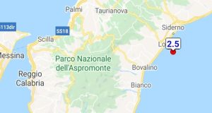 Scossa di terremoto sulla costa orientale della Calabria