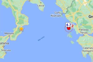 Terremoto di magnitudo 4.7 nel mare Ionio in Grecia, scossa avvertita anche in Calabria