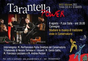 Al via stasera a Tiriolo la 18esima edizione del “Tarantella Power”