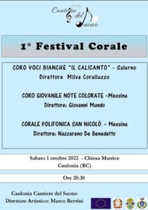 Caulonia, Cantiere del Suono presenta il Primo Festival Corale