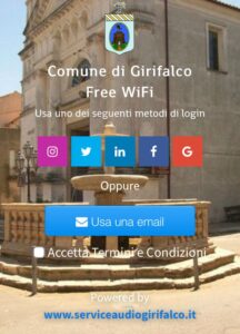 Girifalco, wi-fi libero e gratuito in tre zone