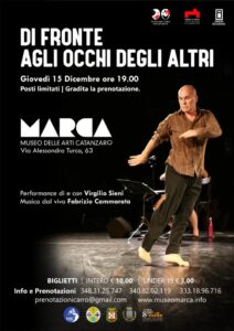 Giovedì 15 dicembre Virgilio Sieni sarà al museo Marca di Catanzaro con lo spettacolo “Di fronte agli occhi degli altri”