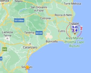 Tre scosse di terremoto registrate a Crotone