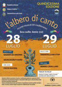 Il 28 e 29 Luglio a Isca sullo Ionio la XV edizione del Festival “L’Albero di Canto”