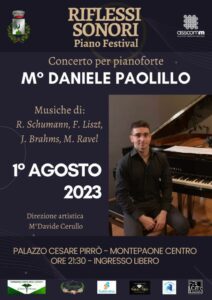 Riflessi sonori: tutto pronto a Montepaone per il concerto del pianista Daniele Paolillo