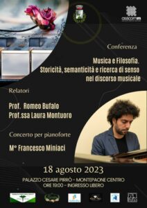 A Montepaone un incontro di alta formazione filosofica sull’estetica della musica