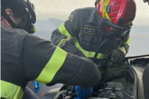 Gatto incastrato nel motore di un’auto, salvato dai vigili del fuoco
