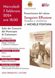 Mercoledì 7 febbraio a Catanzaro la presentazione del libro di Michele Fontana “Sanguinis Effusione”