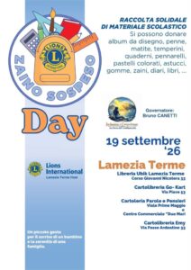 “Lo Zaino Sospeso”: al via l’iniziativa solidale del Lions Club Lamezia per sostenere il diritto allo studio